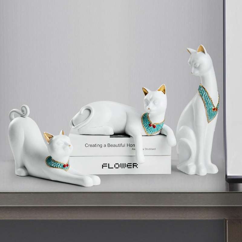 Creative European-style Cute Pharaoh Lucky Cat Ornaments Home C