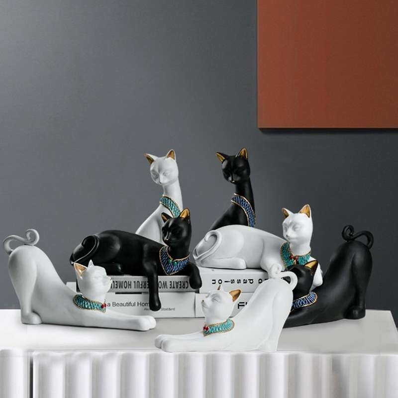 Creative European-style Cute Pharaoh Lucky Cat Ornaments Home C