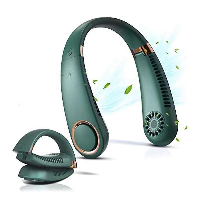 Portable Neck Fan, Foldable Hands Free Bladeless Neck Fan, Green