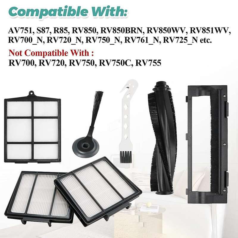 Roller Brush Side Brushes Hepa Filters for Shark S87 R85 Rv850 Vacuum