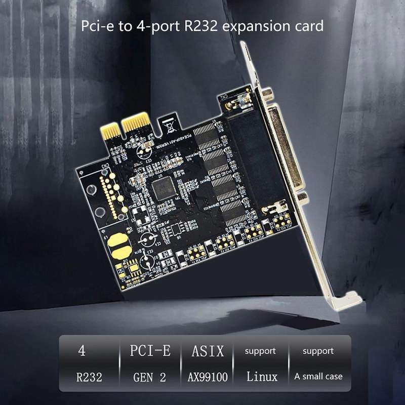 Pci-e Serial Port Card Pci-e to 4 Serial Port Rs232 Expansion Card
