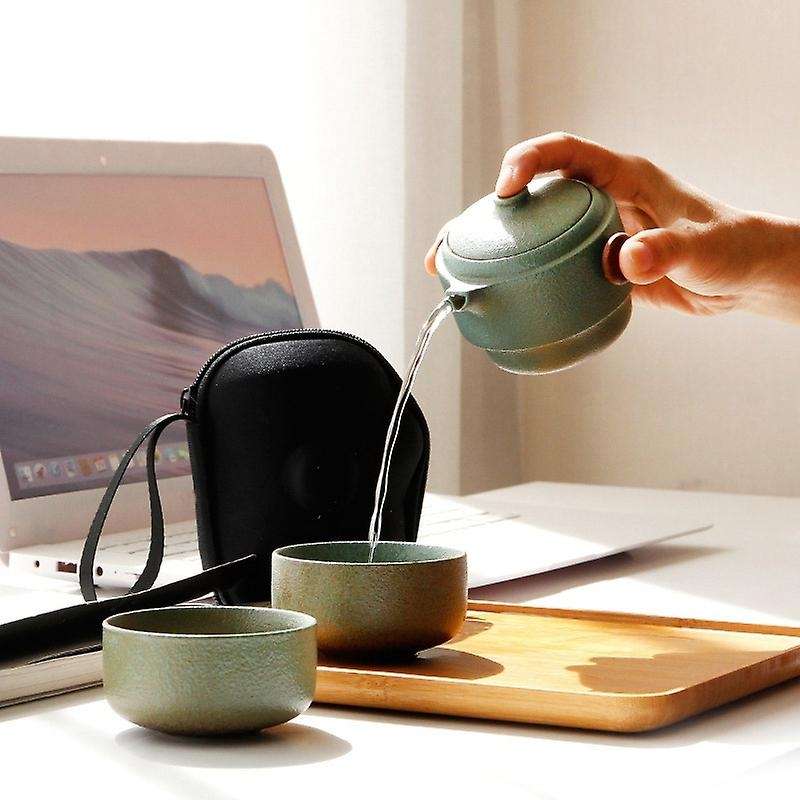 Japanese-style Ceramic Teapot Lid Bowl Teacup Handmade Tea Set-black