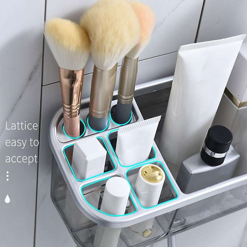 Shower Caddy Shelf with Dividers, Wall Mounted Storage Rack 2 Pack
