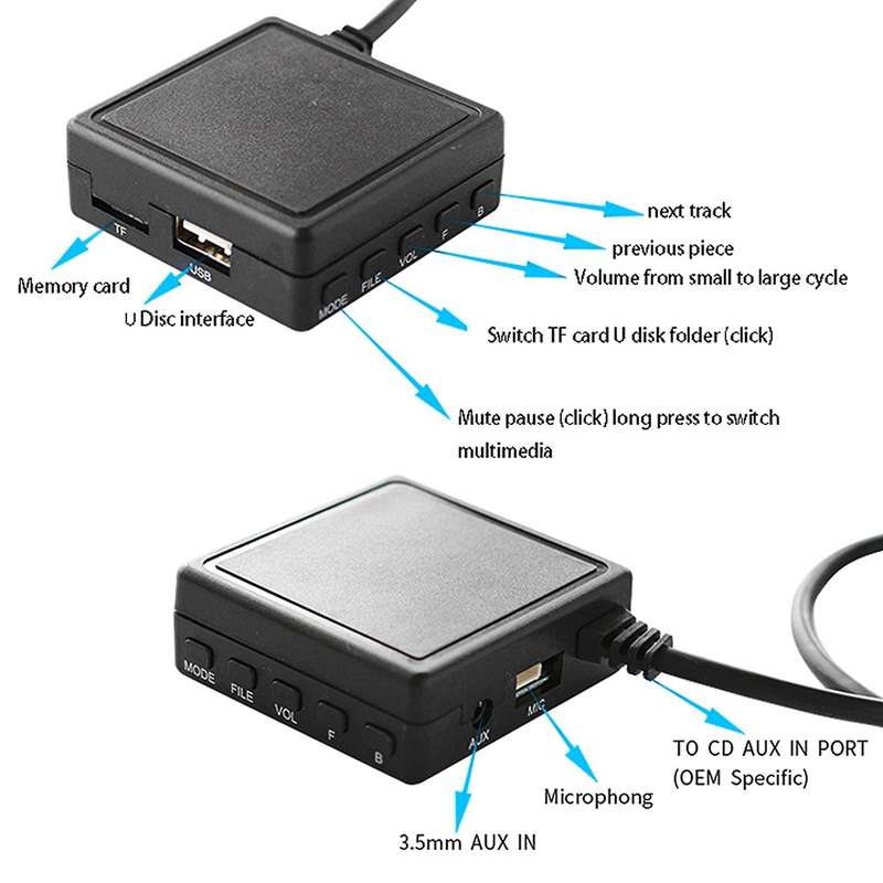 Car Bluetooth Module 6 Pin Aux Tf Usb Adapter Wireless Radio Player