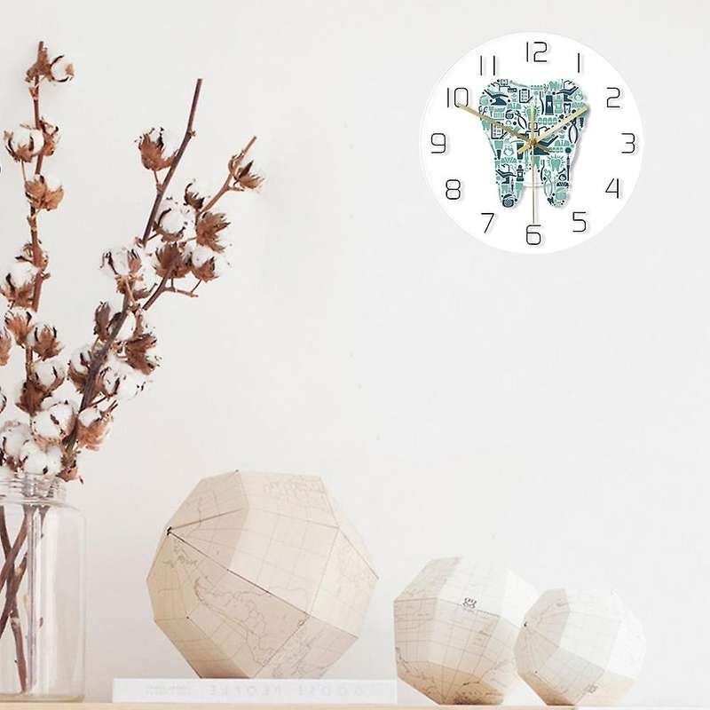 Dental Clinic Tooth Wall Clock Dental Care Acrylic Hanging Clock