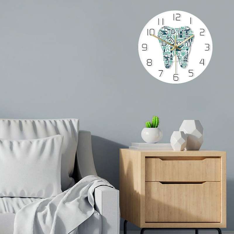 Dental Clinic Tooth Wall Clock Dental Care Acrylic Hanging Clock
