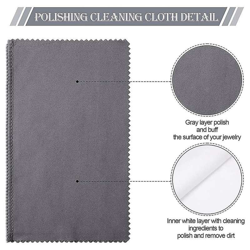 8pcs Large Jewelry Cleaning Cloths,11x14inch and 6x8inch (dark Gray)