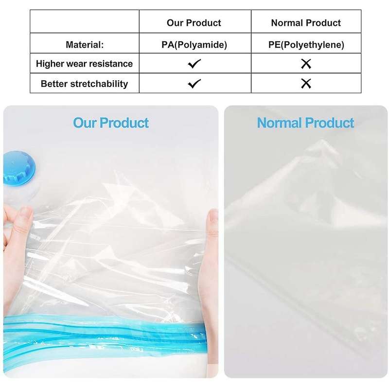 12 Pack 4 Xl(100x80)+4 M+4 S Vacuum Bag for Duvets Mattress Bedding