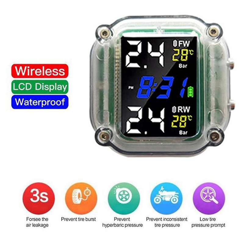 Motorcycle Tpms Sensor Motor with 2 External Sensors