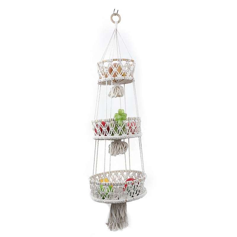 Hanging Baskets - for Kitchen Boho Decor Hanging Plant Holder 3 Tier