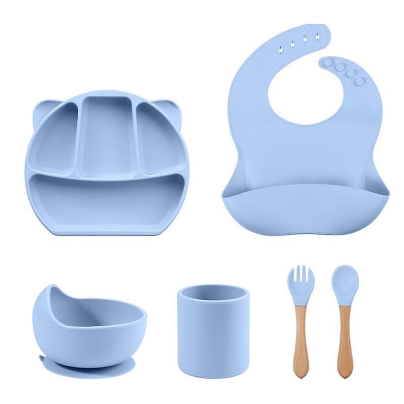 Baby Feeding Set,adjustable Bib,spoon,fork Set for Infant 2