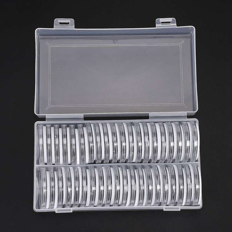 80x 46 Mm Coin Capsules Round Coin Holder Case and 7 Sizes Gasket