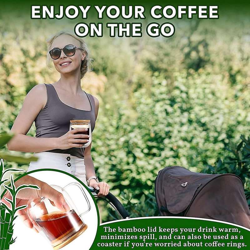2 Piece Set Of Glass Clear Glass Coffee Cup Clear Coffee Cup