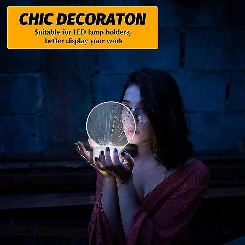 6 Pieces 3d Led Light Base, for Acrylic and Resin Glass (white)