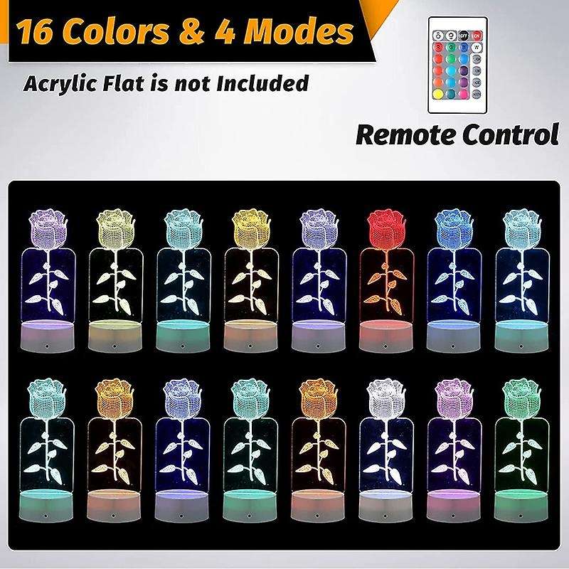 6 Pieces 3d Led Light Base, for Acrylic and Resin Glass (white)
