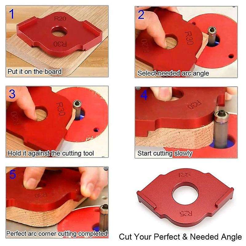 Set Of 3 Radius Jig Router Templates, Templates R10 R15 R20 R25 R30