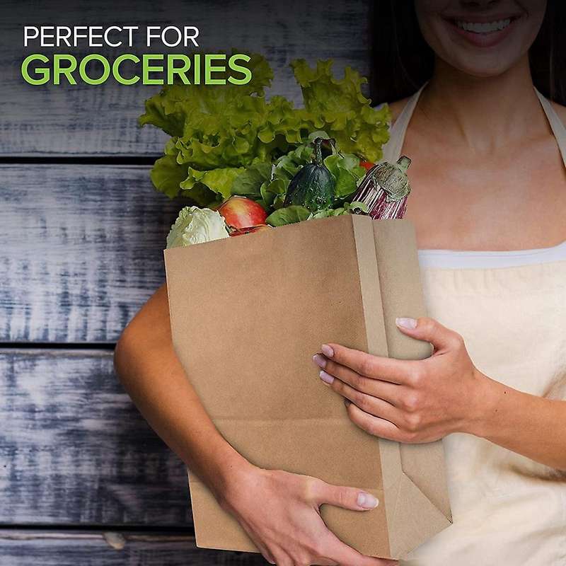 52 Lb Kraft Brown Paper Bags(50 Count) Kraft Brown Paper Grocery Bags