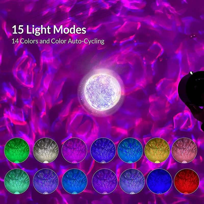 Galaxy Lighting Star Projector with Timer & Wireless Connection,white