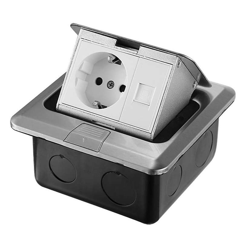 General Purpose Pop-up Floor Box Eu 2 Pin with Pc Socket, Eu Plug