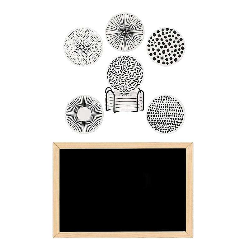Absorbent Coasters Drinks with Holder, Ceramic House Decor