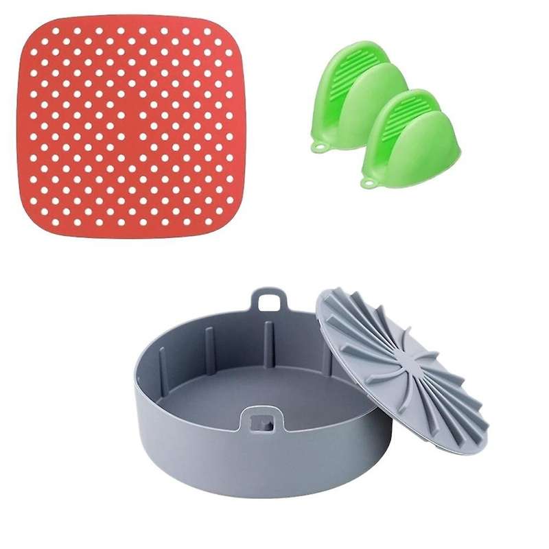 Air Fryer Pot Accessories Kit Air Fryer Liners with Oven Mitts C