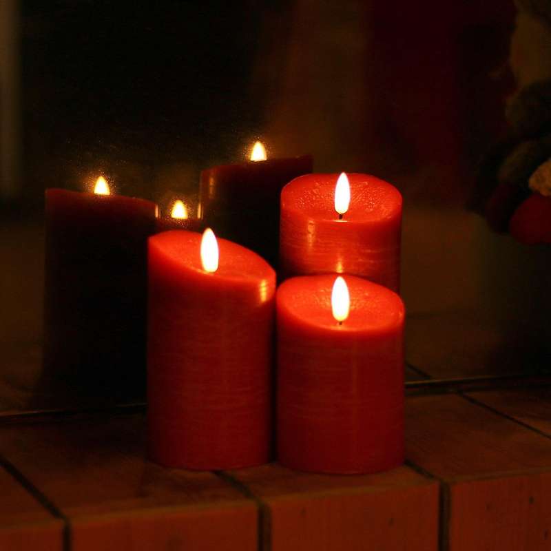 3d Flickering Candle Light Battery Remote Time Control Led (red)