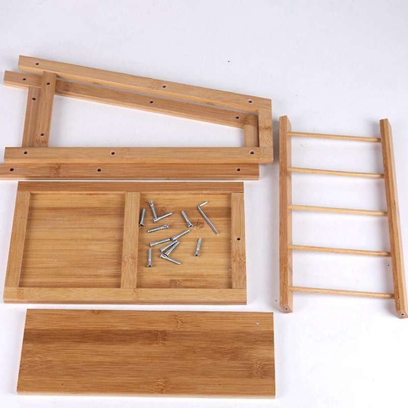 2 Layers Bamboo Storage Rack Kitchen Spice Jar Stand Seasoning