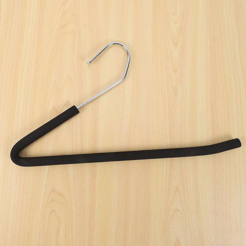 Open End Trouser Hangers Pant Hanger with Non-slip Foam Black 5-pack