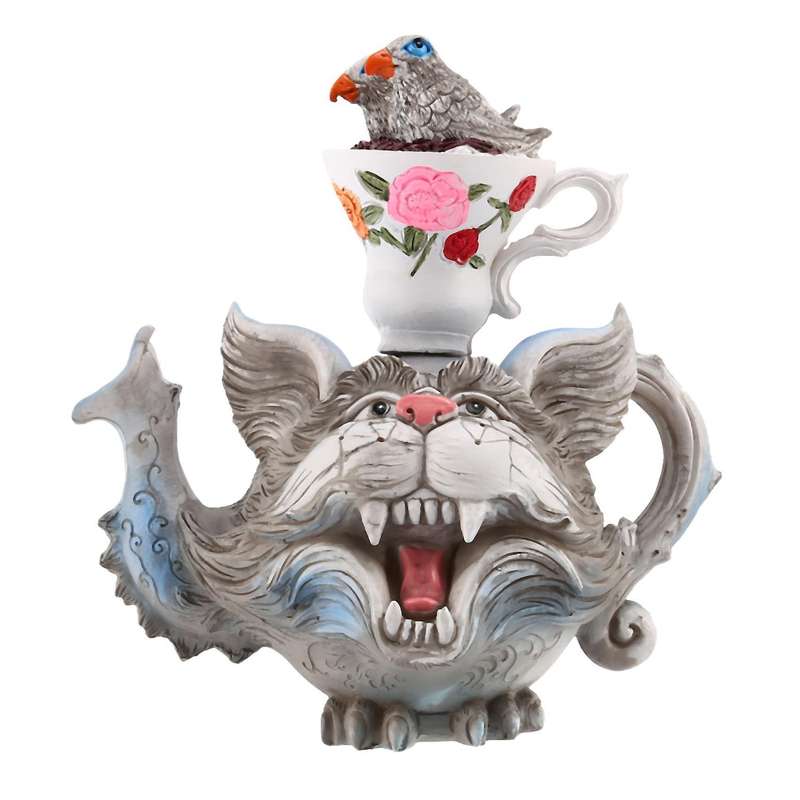 Handmade Art Cat Teapot Devil Cat Creative Home Desktop Decorations D