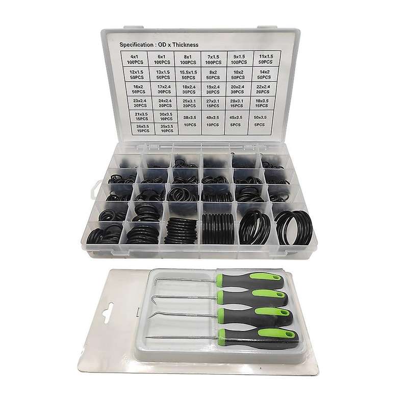 32size 1225pcs Metric O Rings Assortment Kit + 4pcs O-ring Remover