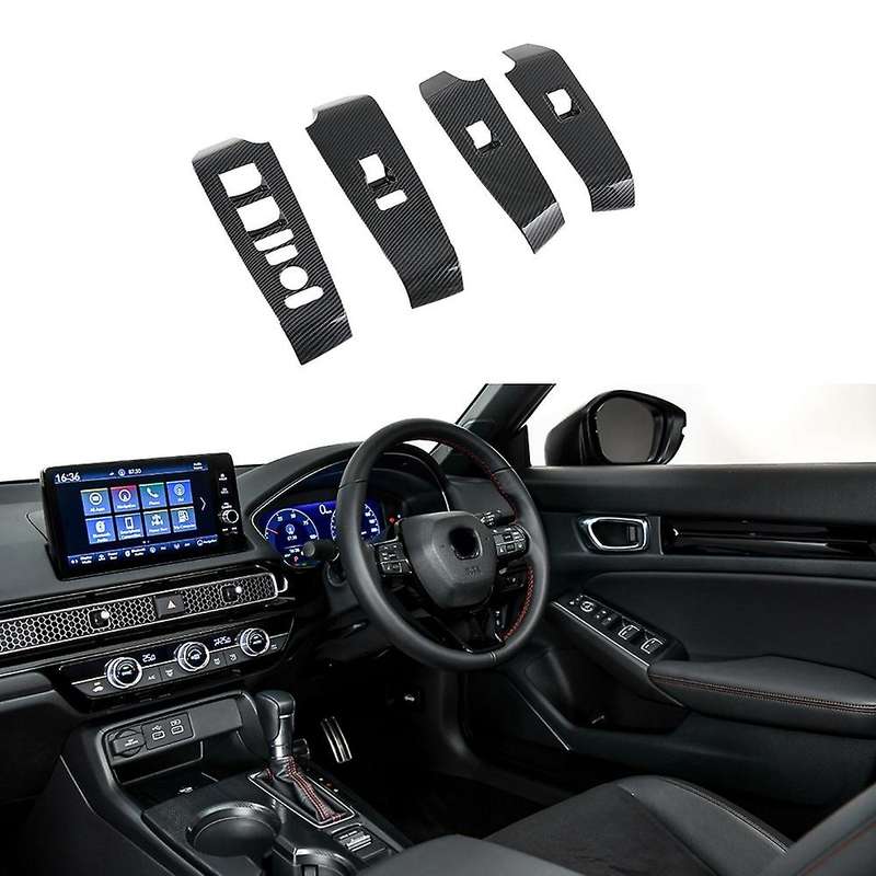 For Honda Civic 2022 + Rhd Carbon Fiber Window Lift Armrest Panel