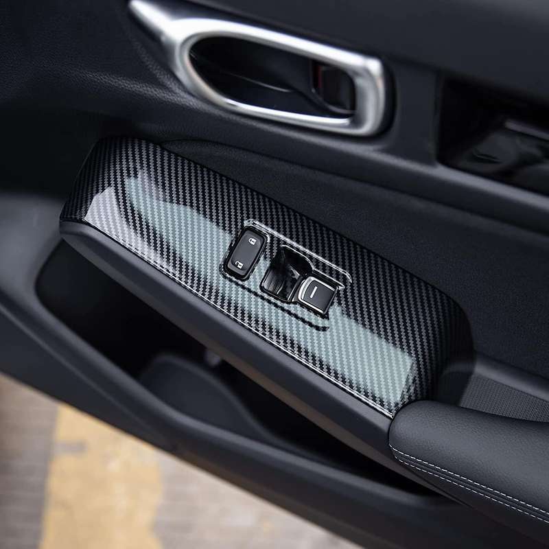 For Honda Civic 2022 + Rhd Carbon Fiber Window Lift Armrest Panel