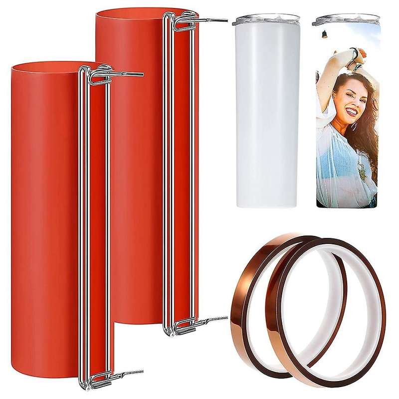 Silicone Cup Clamp with 2 Rolls Heat Resistant Tape for Printing Mugs