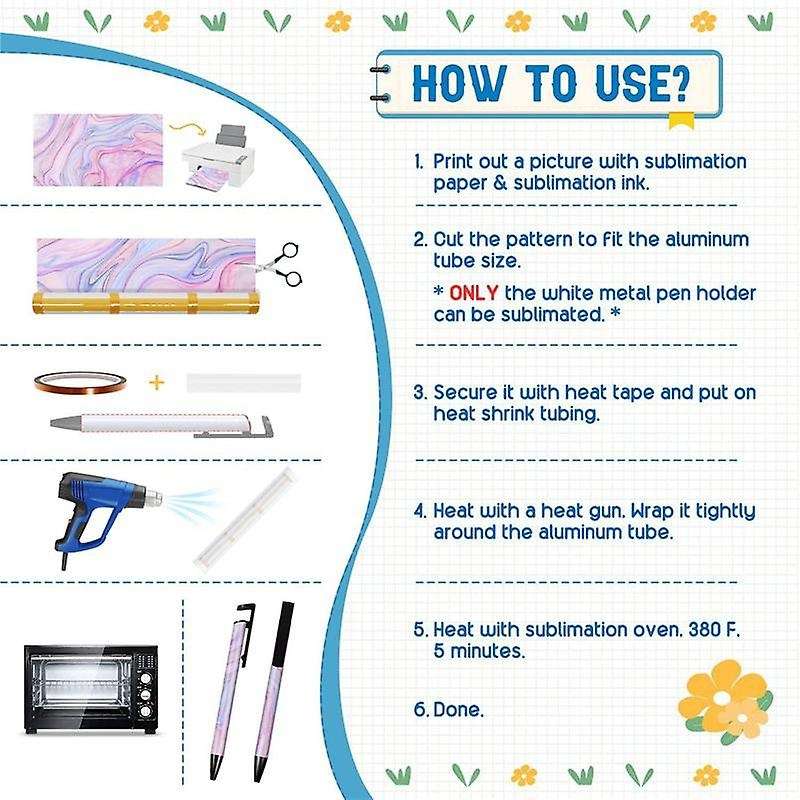 Pack Of 10 Sublimation Pen Blanks, Thermal Transfer Pen Bulk