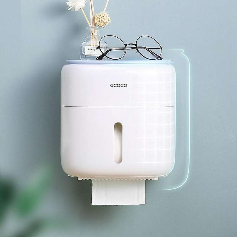 Ecoco Wall Mounted Toilet Paper Holder Shelf for Bathroom Toilet-a
