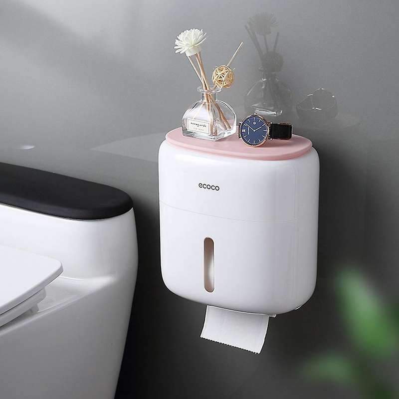 Ecoco Wall Mounted Toilet Paper Holder Shelf for Bathroom Toilet-c