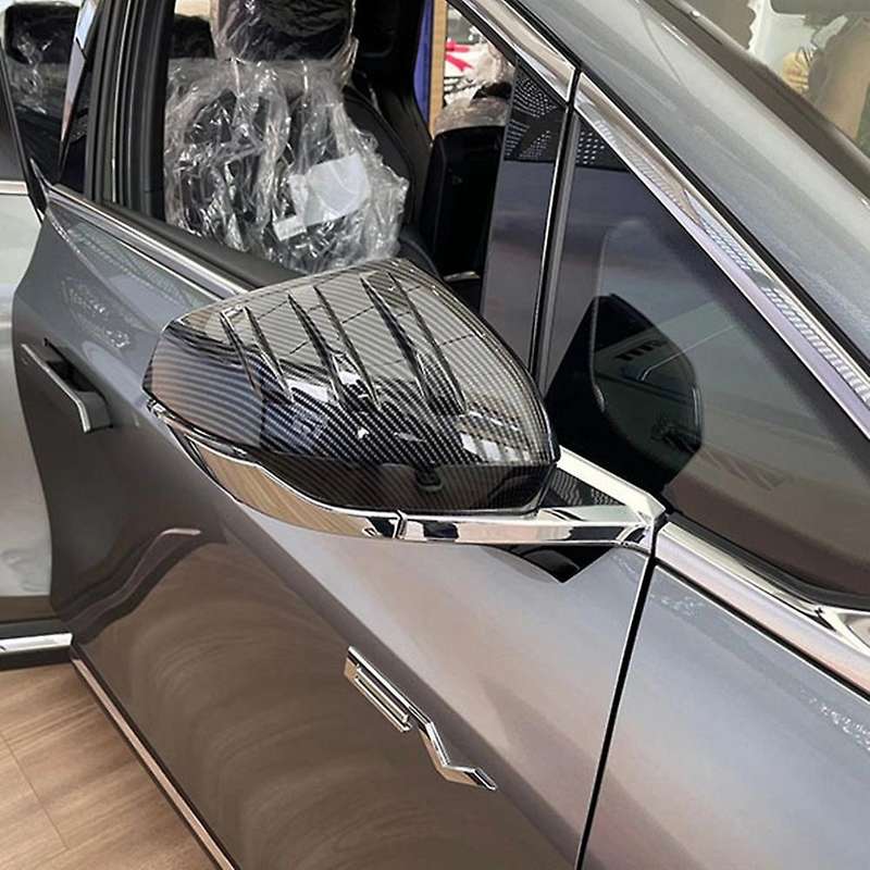 Car Carbon Fiber Rearview Side Glass Mirror Cover Trim Mirror Caps