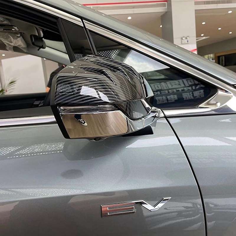 Car Carbon Fiber Rearview Side Glass Mirror Cover Trim Mirror Caps
