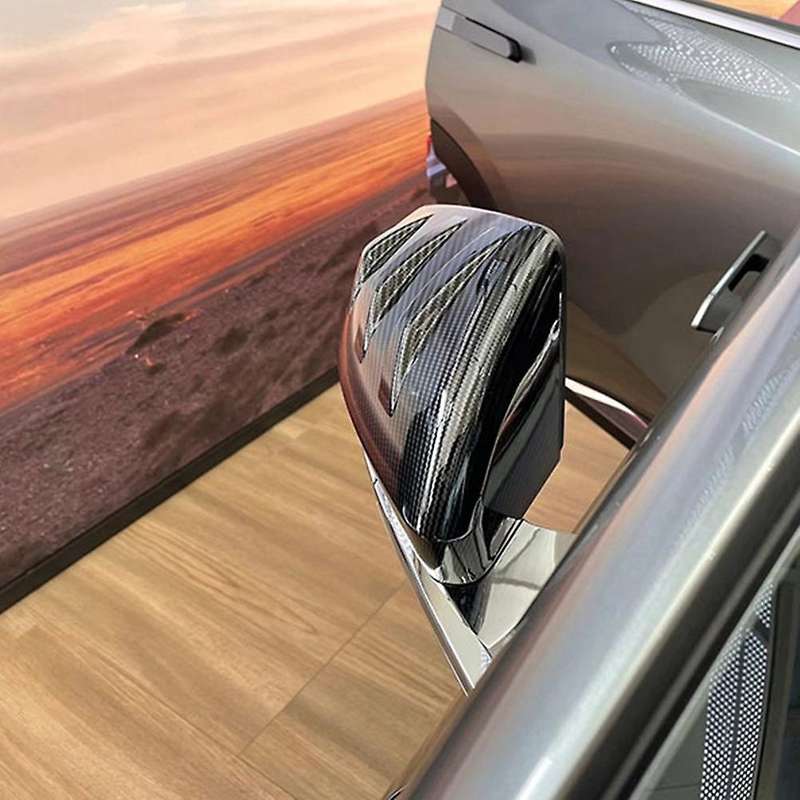 Car Carbon Fiber Rearview Side Glass Mirror Cover Trim Mirror Caps