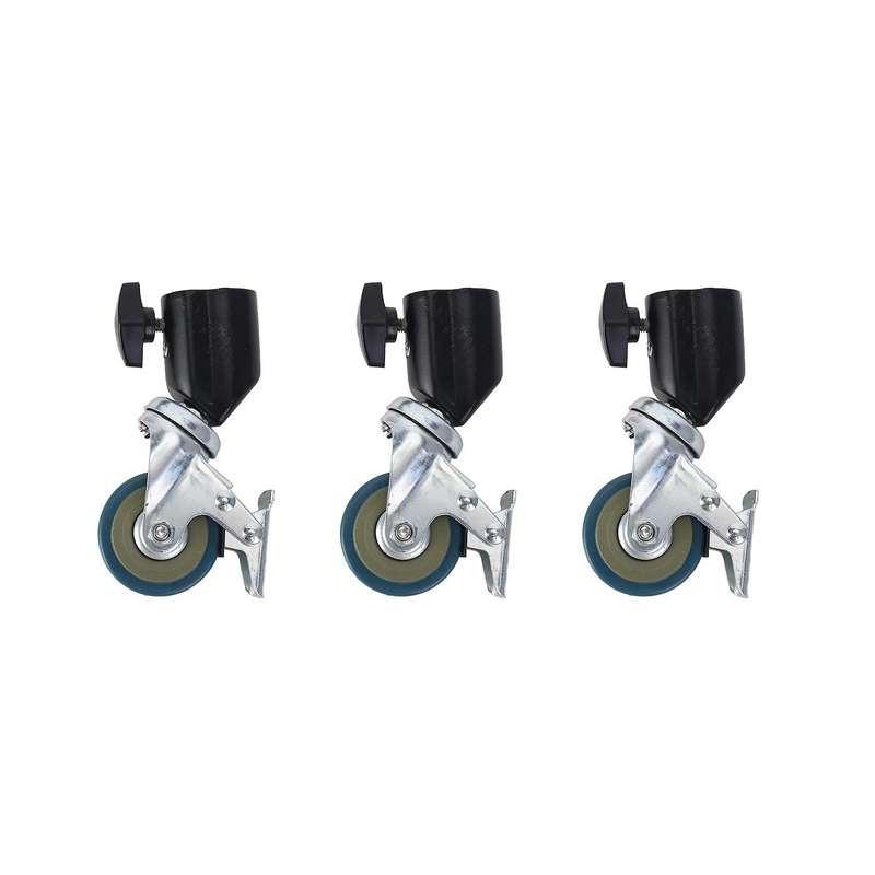 3pcs 22mm Universal Caster Tripod Pulley for Light Stands/studio Boom