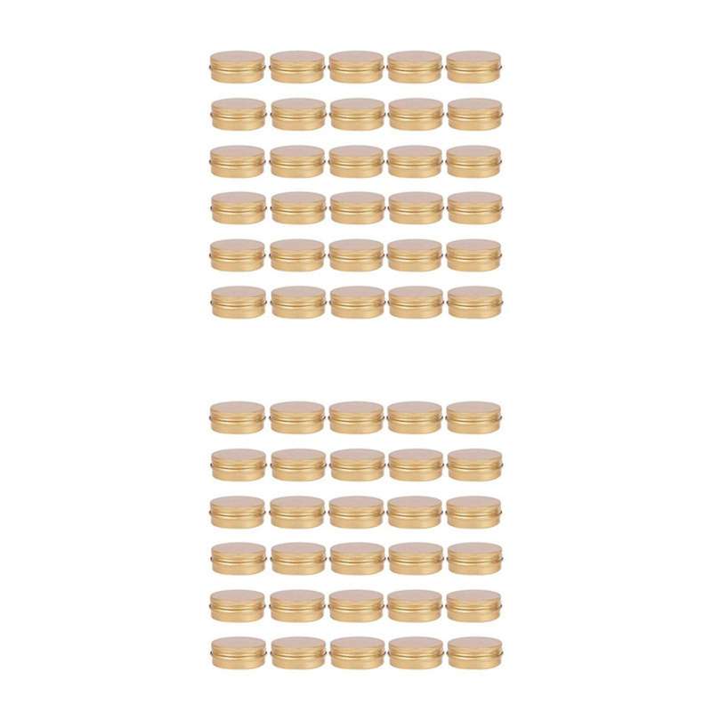 30 Pack 1 Oz Tin Cans Screw Top Round Aluminum Cans Screw (gold)