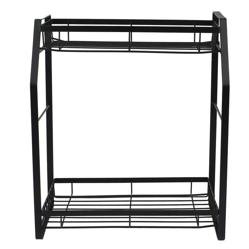 Spice Holder, 2 Tier Spice Rack Storage Rack for Seasoning Jars,black