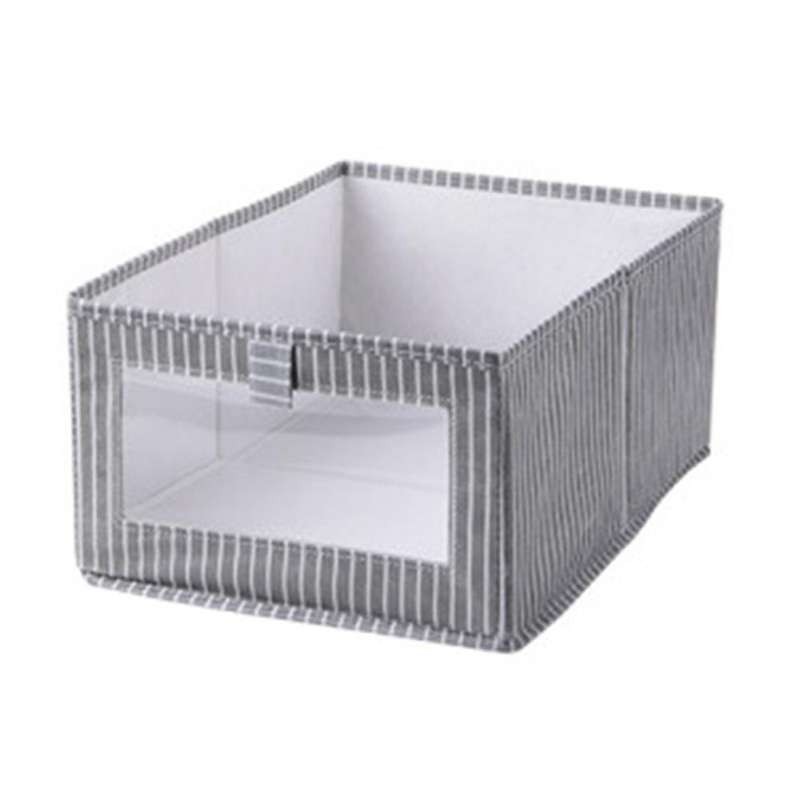 3 Pack Storage Boxes with Transparent Window,storage Baskets,gray