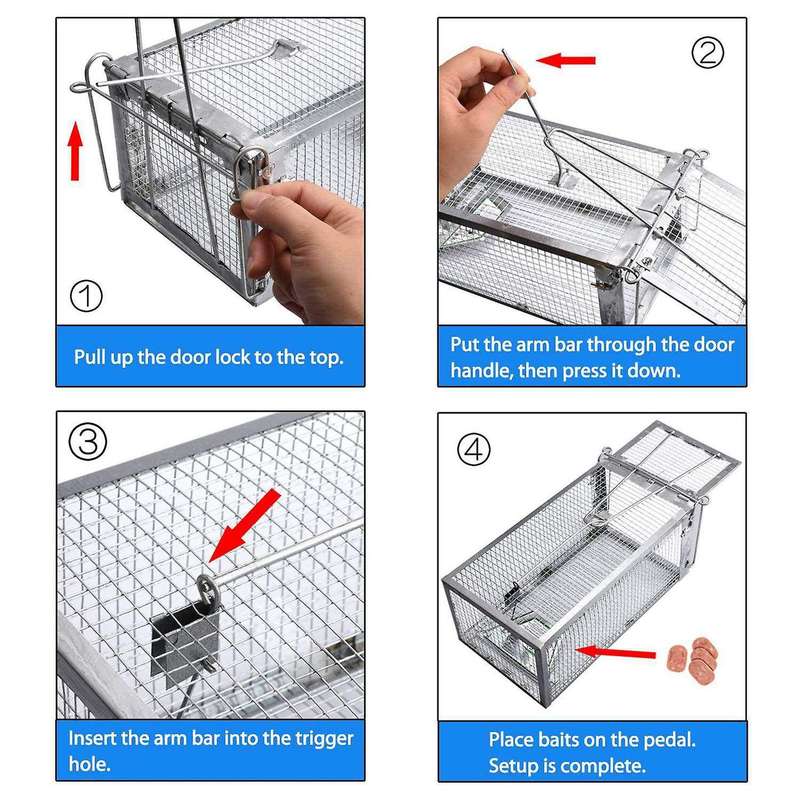 2x Mouse Rat Trap Cage Live Animal Pest Rodent Mouse Control Catch