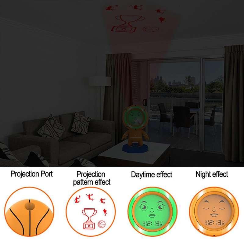 Electronic Clock Static Projection Basketball Alarm Clock Us Plug