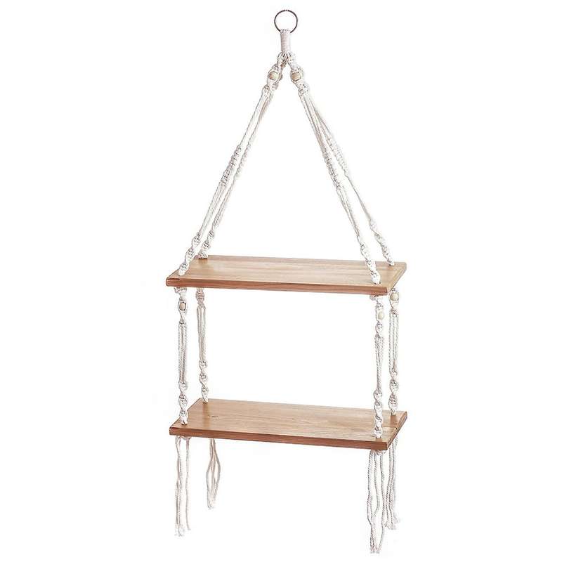 Bohemian Tapestry Rack Hand-woven Wall Hanging Storage Wooden Shelf