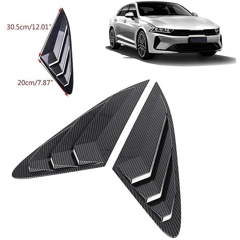 2pcs for Kia K5 2020 2021 2022 Carbon Fiber Rear Side Window Louvers