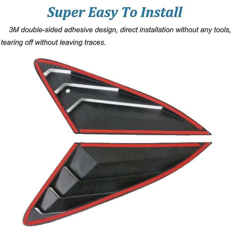 2pcs for Kia K5 2020 2021 2022 Carbon Fiber Rear Side Window Louvers