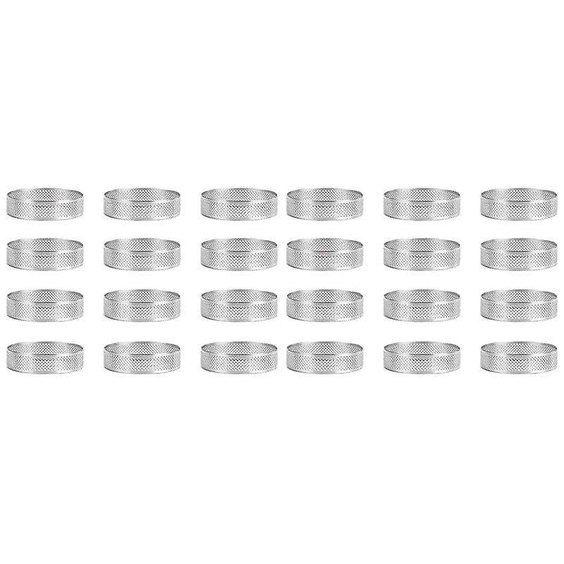 12 Pack Stainless Steel Tart Rings,perforated Cake Mousse Ring, 6cm