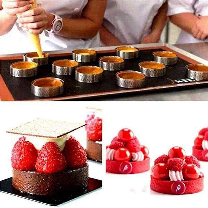 12 Pack Stainless Steel Tart Rings,perforated Cake Mousse Ring, 6cm